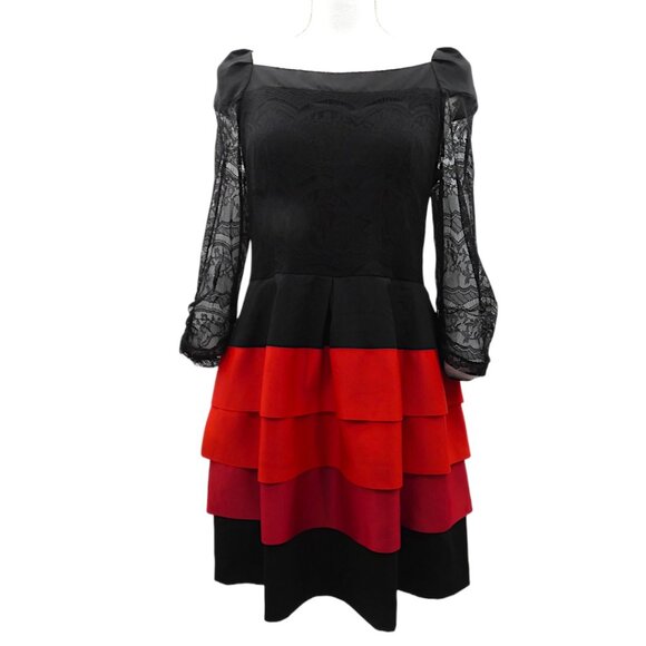 Gothic Lace Tiered Ribbon Dress XL – Whimsigoth Wednesdaycore Homecoming - Picture 1 of 10